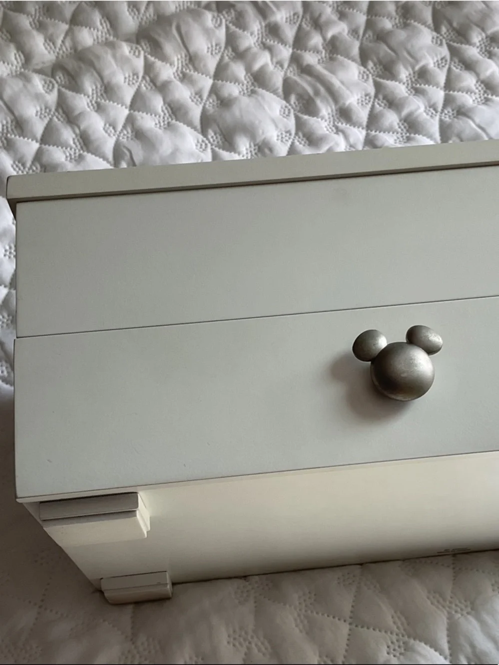 Disney Silver-Gray Jewelry Organizer Box with Mickey Glass Top